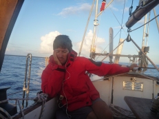 Sleeping while steering the sailing boat momo, north atlantic, 2013